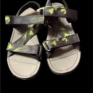 Stylish Kids Sandals with Bright Green Highlights